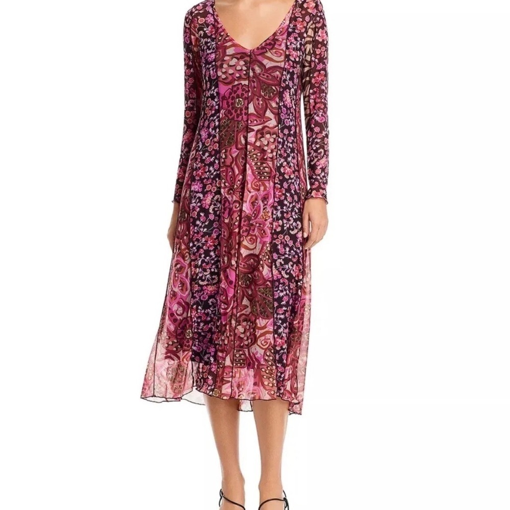 Johnny Was Agatha Mesh Paneled Midi Dress Sz. XS - Picture 6 of 14